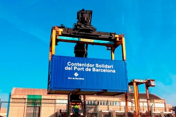 el contenedor solidario del port de barcelona.