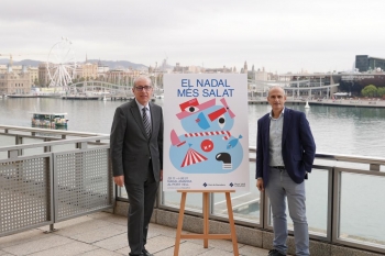 de izquierda a derecha el presidente del port de barcelona, josé alberto carbonell y el director del port vell, david pino.