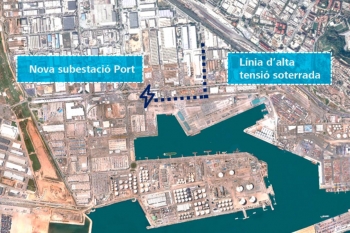 ubicación de la nueva subestación eléctrica port y recorrido de la línea soterrada de alta tensión que la unirá con la subestación cerdà de red eléctrica.