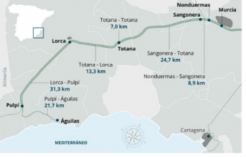 adif av licita el proyecto para construir una base de montaje y acopio de material para las obras del tramo murcia-lorca